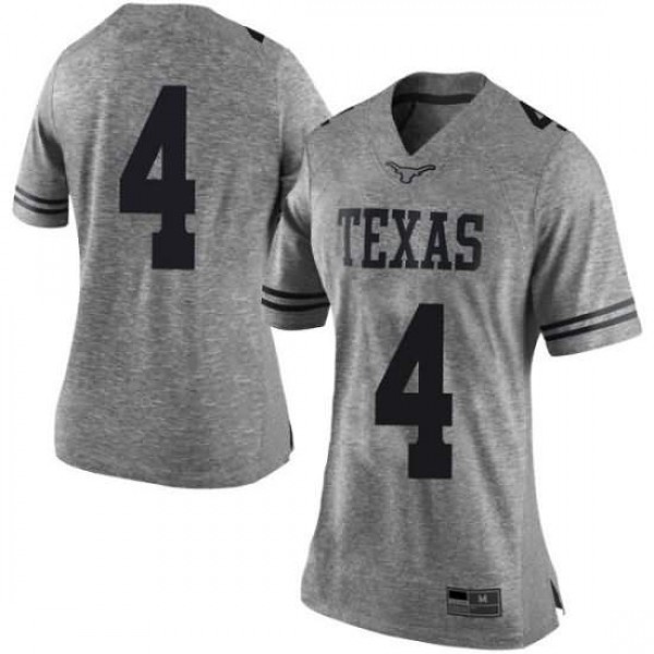 Womens Texas Longhorns #4 Anthony Cook Gray Limited Stitch Jersey